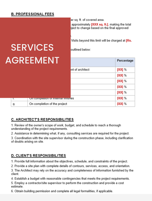 Architectural Services Agreement Template
